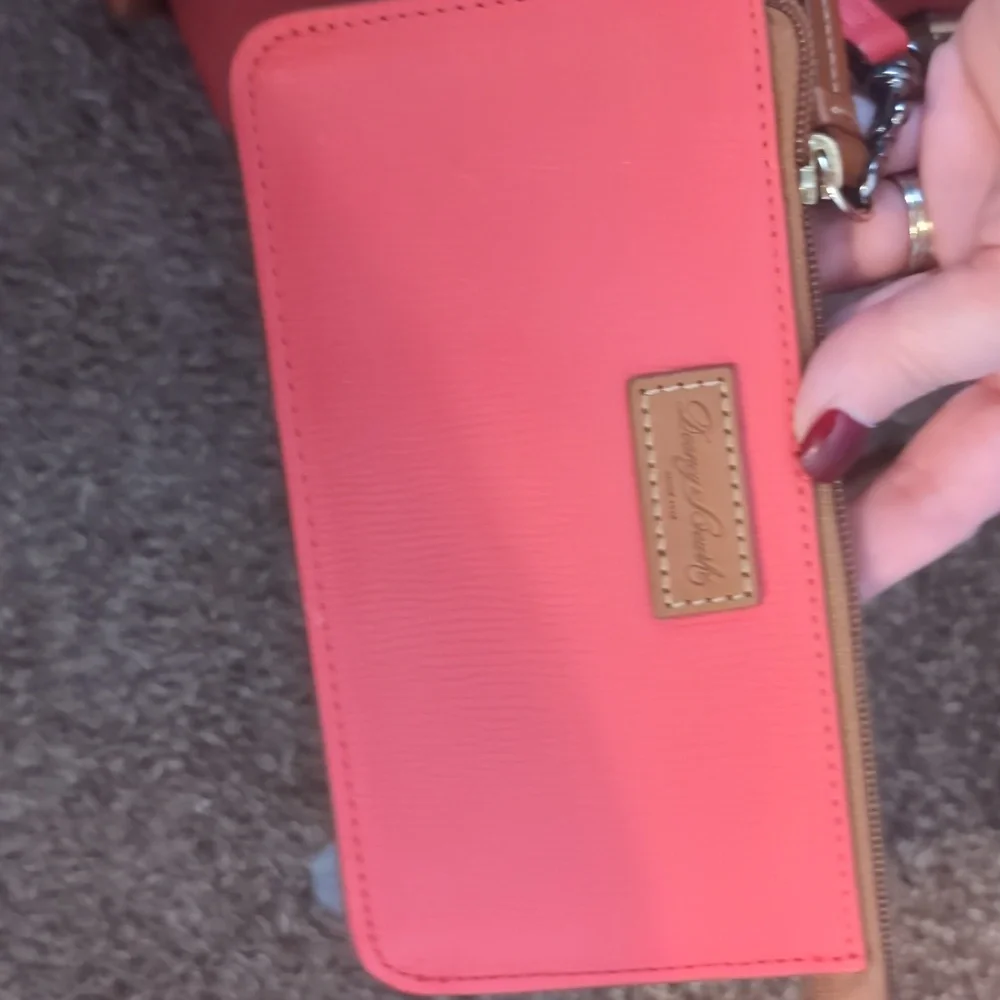 Dooney & Bourke Coral Tote with Brown Accents - Picture 8 of 12